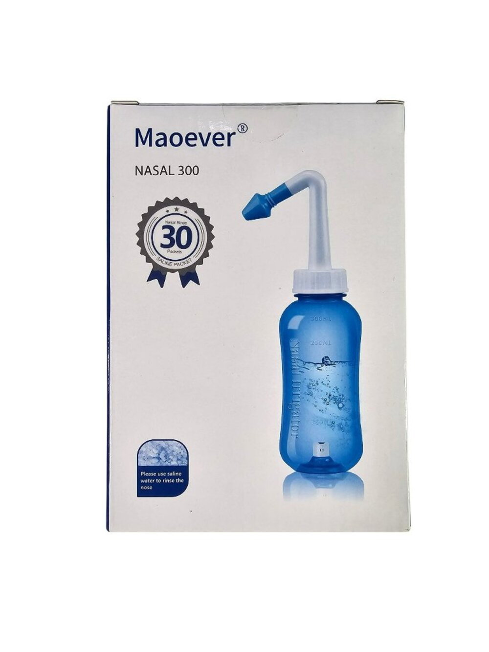 Maoever Nasal Wash Bottle YT-300 Adult & Child Tips 300ML w/ 30 Saline Packets